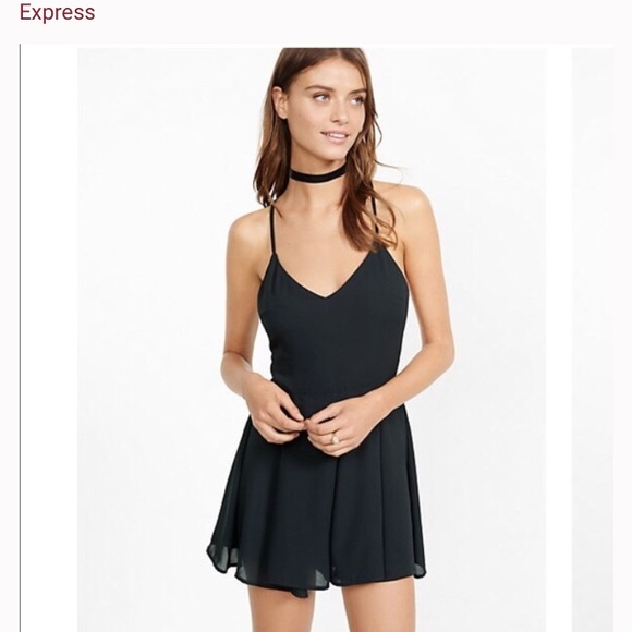 Express Dresses & Skirts - Express strappy back romper in black. New with tag